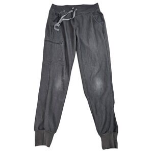 FIGS Zamora Jogger Scrub Pants XS Graphite Heather Charcoal Yoga Waist W18SW2005